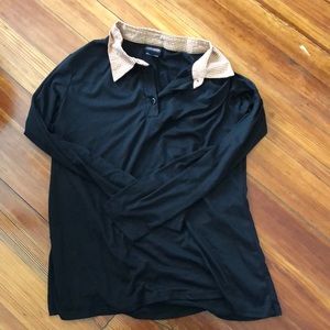 Retrolicious orange polka dotted collar shirt